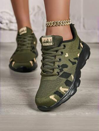 2025 Women's Fashion Versatile Breathable Non-Slip Lightweight Outdoor Camouflage Casual Sports Shoes, Non-Slip Outdoor Hiking Walking Jogging Sneakers