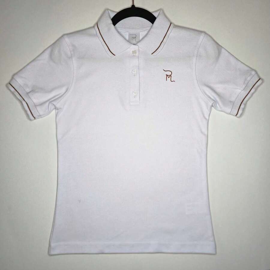 Camisa polo con gráfico de letra - Blanco - Ver 1