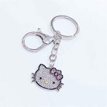 Sanrio (Authorized) 1 Sparkling Rhinestone Keychain - Cute Metal Pendant With Lobster Buckle, Suitable For Bags And Backpacks