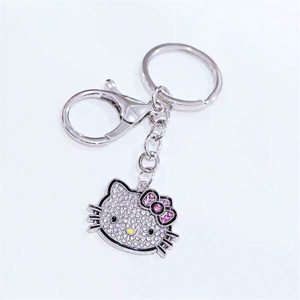 (Authorized) 1 Sparkling Rhinestone Keychain - Cute Metal Pendant With Lobster Buckle, Suitable For Bags And Backpacks