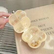 便携式珠宝收纳盒，高端紧凑型耳环架收纳盒，带隔层，方便作为旅行礼物送给女性女孩