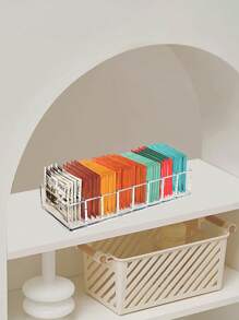 1 pièce Organisateur transparent pour sachets de thé, boîte de rangement divisée pour sachets de thé et de café de bureau, boîte à thé réutilisable en acrylique pour station de café, armoire, garde-manger, plan de travail, bureau, cuisine, boîte à cosmétiques. Retour à l'école