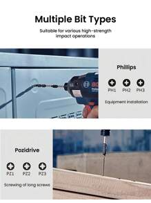 bosch 博世配件 PH1/PH2 冲击螺丝刀头套装 - 防锈，适用于塑料、木材和金属 - 适合家庭、办公室和工厂使用 - 彩色 - 查看 4