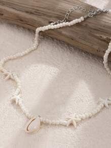 1 pezzo Collana con ciondolo a forma di stella marina estiva, gioiello versatile di moda