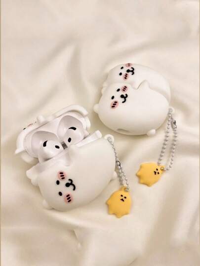 1pc Cute Self-Deprecating Bear Bluetooth Earphone Protective Case Compatible With Apple 1/2/Pro 3/Pro 2/Pro 4 (Earphones Not Included)