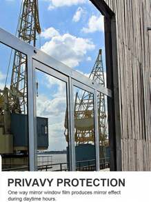 1 卷银色窗户隐私膜单向日间镜面色调处理紫外线热控制乙烯基贴纸防晒玻璃纸门覆盖反光膜