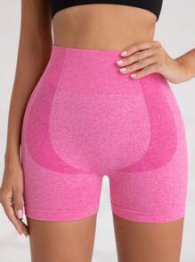 3pcs/Pack Women Seamless High Waist Shorts, Peach Hip, Moisture-Wicking, Absorbent, Versatile For Daily Wear And Workout - Multicolor - View 2