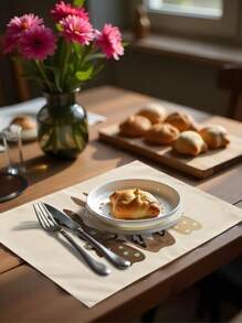 1 件/4 件/6 件复活节装饰餐垫，兔子和黑/白格子亚麻布餐垫，耐脏，适用于家庭、餐厅、餐馆、桌面装饰、家居用品