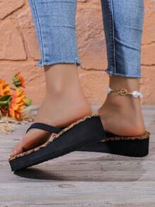 Fashionable Leopard Print Flip Flops For Women, Flat Thong Sandals For Summer Beach, Slip-Resistant, 2025 New Style