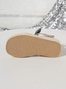 1 双女童轻便厚底休闲钩环带凉鞋，适合夏季 - 淺藍色 - 查看 7