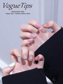 10 Pcs Candy Fairy Short Press-On Nails In Elegant Purple Ombre, Handpainted Butterflies & Glitter Diamonds, Flattering XS/S/M/L, Premium Handmade Quality