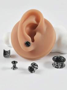 Pair Skin Thin Soft Flexible Ear Tunnels Double Flare Ear Plugs Flesh Tunnel Ear Gauge Expander Stretcher Earlets Earrings - As Shown - View 35