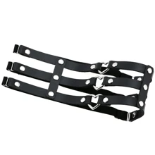 Women's Punk Leg Garters Thigh Chains, Black Gothic Heart Shape Leg Harness Accessories, Sexy Leg Decor, Hollow Thigh Chains, Personalized All-Match Heart Theme PU Leather Suspenders, Suitable For Daily Wear And Music Festivals, Great For Carnival Season