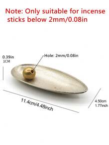 1pc Minimalist Metal Matte Silver/Bronze Color Incense Holder Set, Zinc Alloy Incense Plate + Copper Bead Incense Stick Holder, Fits Incense Sticks Up To 8.3 Inches, Suitable For Tea Room, Kitchen, Home Decor - Multicolor - View 7