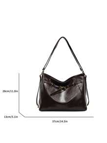 low tea 1 szt. Niska herbata Jednolity kolor PU Skórzana torba typu tote dla kobiet, swobodna moda Duża pojemność torba na ramię z podwójnymi uchwytami i zamknięciem na zamek błyskawiczny, odpowiednia do podróży, zakupów, randek, prezentów dla kobiet, odpowiednia dla nastolatków, studentek, początkujących i białych kołnierzyków, idealna do biura, kampusu, pracy, biznesu, dojazdów, na zewnątrz, podróży, pikniku