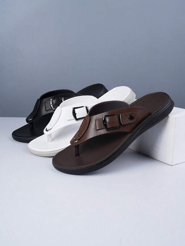 New Men's Slippers, Casual Flat Flip Flops, Fashion Slip-On Sandals For Daily Wear, Spring/Summer