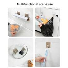 Set de 5 ganchos para pared, autoadhesivos, de estilo de moda, sin costuras, a prueba de agua, de fácil instalación, para colgar cubiertos, para baño, cocina y cuarto de aseo