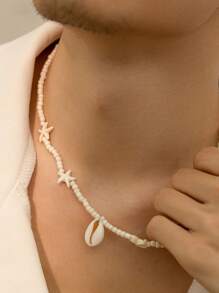 1 pezzo Collana con ciondolo a forma di stella marina estiva, gioiello versatile di moda