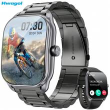 Hwagol 2.01" Men's Smart Watch With Call Function, Fitness Tracker With Sleep Monitoring, Pedometer, Customizable Wallpaper, 120+ Sports Modes, Compatible With Android And IOS - Black Steel Belt - View 2