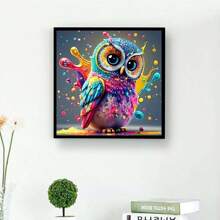 1pc Exquisite Diamond Art Painting Kit - Adults' Paint-By-Number Kits For Relaxation And Creativity - Colorful Owl Design, DIY Handmade Wall Hanging Painting Ornament With Sparkling Diamonds And Easy-To-Follow Instructions