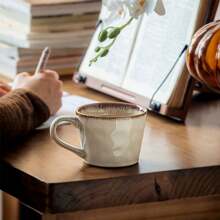 1pc Beautiful Cloud-Shaped Ceramic Mug, Water Ripple Texture Cup, Personalized Milk/Coffee Cup, Valentines Gift