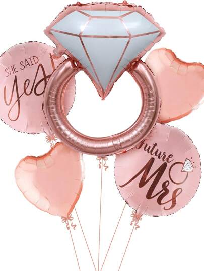 5 sztuk Zestaw Dekoracji Balonowych W Kształcie Serca Na Zaręczyny, Wesele, Wieczór Panieński, Prysznic Panny Młodej, Tło Do Zdjęć, Artykuły Imprezowe