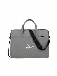 1pc Embroidery Customization Solid Color Simple And Lightweight Portable Laptop Bag, Portable Business Trip Waterproof Computer Protective Case, Zippered Office Computer Bag For Outdoors/Outings/Travel/Hiking/Stadium/Sports/Climbing, For Business/Commute/Work/Office, Travel