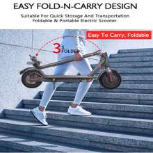 Electric Scooter For Adults, Up To 19 Mph, 19 Miles Range & 264 Lbs Load, Aluminum Alloy E-Scooter With 350W Motor, Foldable Escooter With Dual Braking System