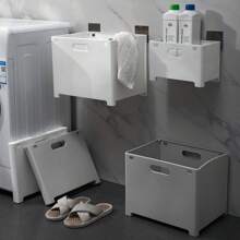 1 pieza Cesta de almacenaje, decoración para el baño y la habitación Cesta de almacenaje plegable multifuncional, cesta de almacenaje colgante de pared, diseño sencillo, ahorro de espacio, muy adecuado para ropa sucia, juguetes, varios objetos, toallas, zapatos, objetos pequeños, productos de lavado, adecuado para familias, habitaciones, baños, salas de estar, lugares públicos, restaurantes, exteriores, patios, cafés, hoteles, decoración de habitaciones, decoración del hogar, decoración de paredes, decoración del baño