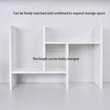 رف تخزين بسيط للمكتب في غرفة المعيشة قطعة واحدة، رف كتب خشبي أبيض بسيط، خزانة طاولة مبتكرة