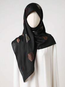 1pc Women Minimalist Paisley Pattern Metallic Wire Headscarf, Fashionable Versatile Bandana Square Scarf For Daily Wear - Multicolor - View 16