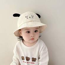 1pc Kids Cute Dog Ear Design Sun Protection Versatile Bucket Hat, Summer