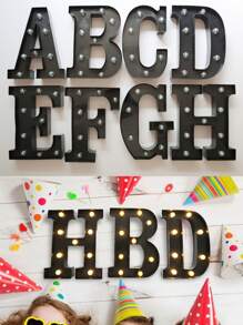 1pc 21.8cm/8.58in Height Festival And Party Lighting,Christmas Decorations Lights Outdoor, LED Lamp,Numbers 0-9, Letters A-Z, Christmas Decoration Numbers Lights, Holiday Accessory, Wedding Birthday Party Supplies, Room Scene Decor - Black - View 10