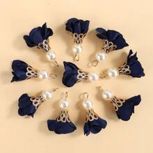 10 chiếc 28*14mm nhiều màu sắc ngọc trai giả tua rua mặt dây chuyền làm đồ trang sức vòng tay vòng cổ bông tai vật dụng thủ công tự làm - Tua hoa ngọc trai - Xem 14