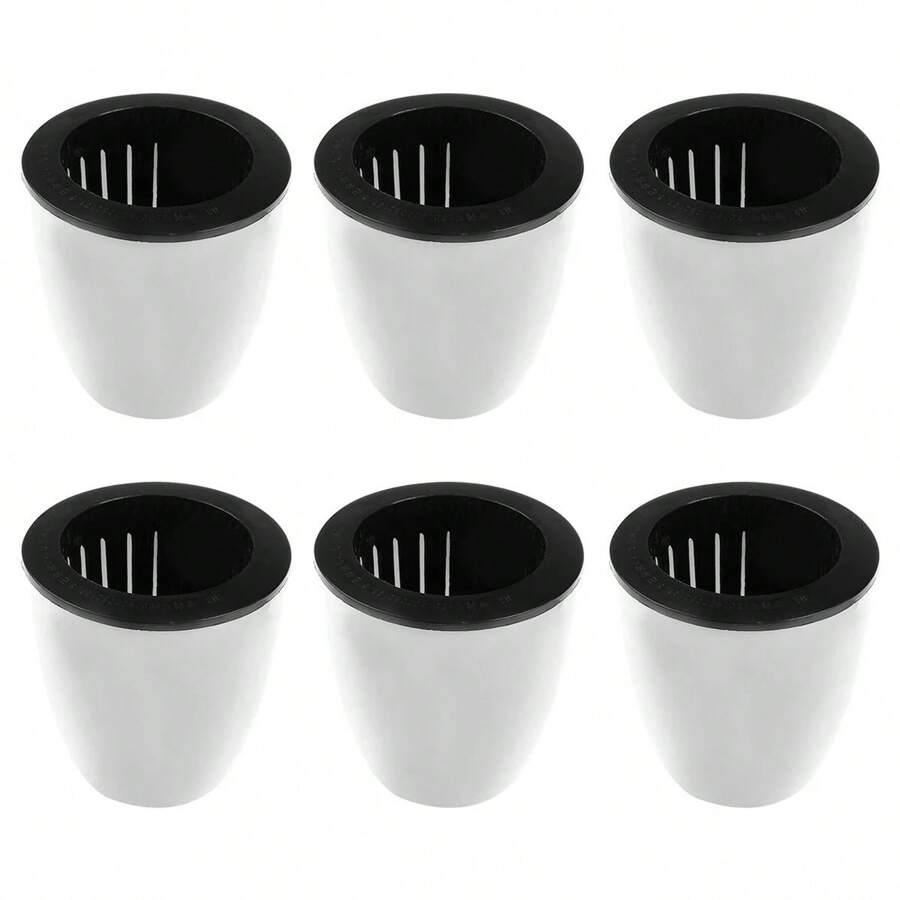 6Pcs Self Watering Pots With Cotton Rope For Indoor Plants 4.7 Inch Self Watering Flower Pot Decorative Garden PP Planter - 6 Pcs - View 1