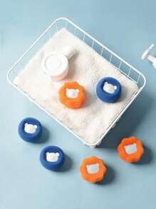 4 Sets Schwamm Fusselroller Bälle für Wäsche, Anti-Verfilzungs Fusselroller Bälle für Kleidung, Waschmaschinen Reinigungsbälle, Zauber Fleckentferner Waschbälle