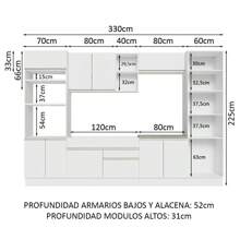 Cocina Integral Completa Modular Madesa Glamy 330cm Color Blanco 03 - Blanco - Ver 3