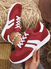 Leichte, einfarbig weiße Sneaker für Damen, Neue Mode Frühling/Sommer 2025, flache Lässig Sport Schuhe im Gump Stil, vielseitig einsetzbar