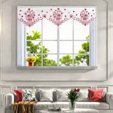 1PC Mother's Day Embroidered Heart Kitchen Curtain Valance - Hand Craft Hollow-Out Design, Rod Pocket Window Treatment For Living Room, Bedroom, Bathroom Decor, 150x37cm, Mother's Day Ideal Gift Gifts Birthday Graduation