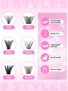 RITALASH 48/80PCS D Curl RITALASH Cluster Lash DIY 6 Styles Eyelash Extensions D Curl Long Individual Lashes Mixed Tray Lash Clusters Extensions DIY Cluster Lash At Home Lash Clusters,Eye Lash Clusters,Individual Eyelashes,Lashes,Fake Lashes