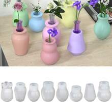 1 Set Of 8 Pcs Flower Vase & Candle Holder Mold, Resin Silicone Mold, Heat-Resistant Epoxy Resin Silicone Mold For Scented Candle DIY, Home Decoration Accessories, Creative Gift Box