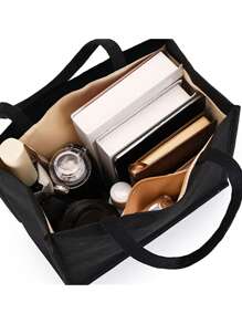 Customized Name NURES Element Tote Bag And Makeup Pouch Set, Women'S Linen Large Capacity Handbag, Shopping Bag, Portable Casual Storage