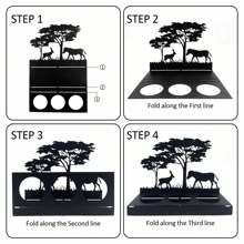 1pc Metal Animal Candle Holder, Creative Animal Silhouette Design, Christmas Table Sculpture Decor, Romantic Nighttime Home Decoration, Suitable For Christmas, Wedding, Housewarming, Friends' Wedding, Mother's Day Gift