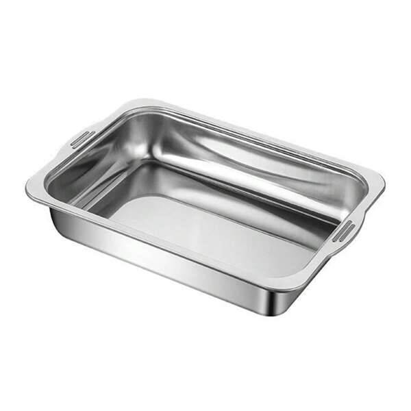Large Capacity Stainless Steel Fish Deep Plate Both Gas and Induction Cooker BBQ Fried Beef Food Tray Seafood Dish Bbq Plate