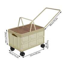 55L Foldable Cart Large Capacity Rolling Cart With 360° Rotatable Wheels Outdoor Camping Hiking Pinic Foldable Organizer Foldable Box For Store Home Office Kitchen Green - Green - View 3