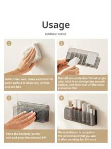 1pc Space Saving Wall Mounted Makeup Organizer - Plastic, Can Hold Lipstick, Brushes And Nail Polish, Portable Design, No Power Required, Makeup Brush Holder
