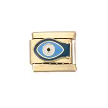 1 Peça Charm de Olho Redondo Romântico e Fashion na Moda, Elos Italianos Adequados para Fazer Pulseira de 9mm, DIY Joia para Mulheres