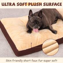 Dog Crate Bed Waterproof Deluxe Plush Dog Beds With Removable Washable Cover Anti-Slip Bottom Pet Sleeping Mattress For Large, Medium, Jumbo, Small Dogs, 47 X 29 Inch, Gray
