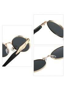 个性化时尚金属眼镜，可定制问候语和边缘图案，2000款时尚眼镜，适合伴娘、个性化礼物、结婚礼物、生日礼物、派对礼物，木质激光雕刻，时尚、复古、趣味、休闲、时尚定制、色彩缤纷、可爱、萌趣、搞笑、卡哇伊、Y2K、时尚、男女皆宜、休闲、定制、个性化、独特、定制、送给他的理想礼物、送给她的理想礼物、男友、女友、家人、朋友、服装配饰、万圣节特辑、大一新生、大二学生、低年级学生 - 金色 - 查看 2