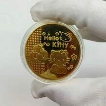 Sanrio 1pc/5pcs Random Style Hello Kitty Cute Cartoon Commemorative Coin, Cartoon Gift Commemorative Medal Small Gift, Suitable For Easter, National Day, Women's Day